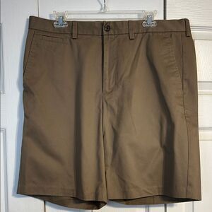 NORDSTROM Size 36 Smartcare Flat Front Shorts Wrinkle Free 100% Cotton Neutral